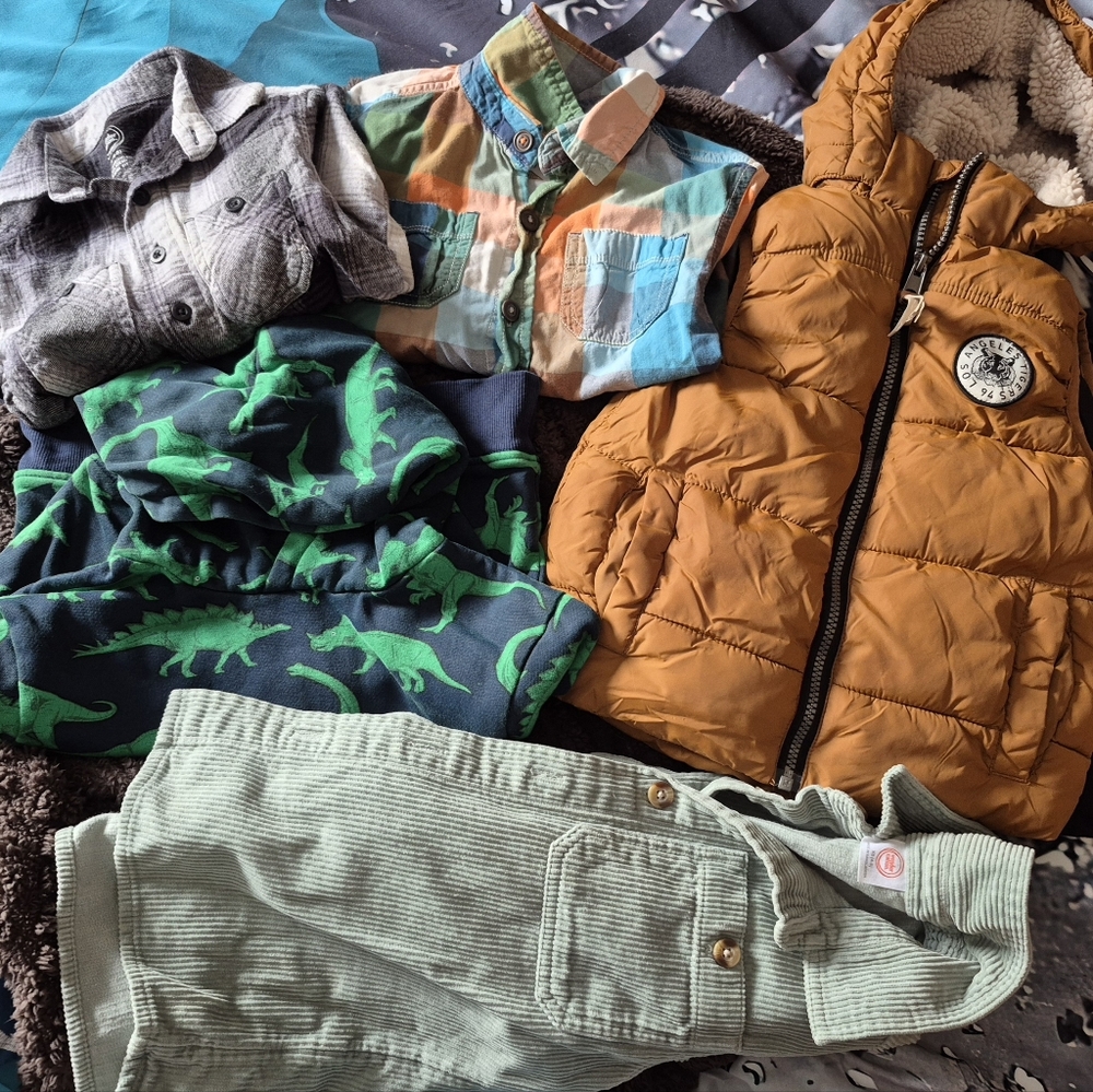 Boys Clothing Bundle with Tan Puffer Vest
